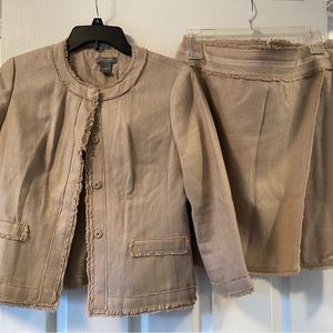 Ann Taylor, 2-piece beige skirt set, size 10